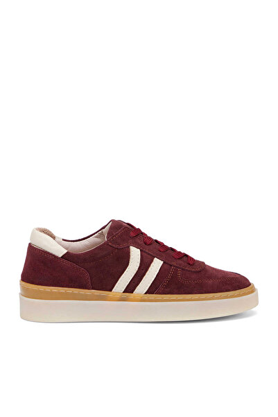 Tergan Bordo Hakiki Süet Deri Kadın Sneaker - K26I1AY68421-F90