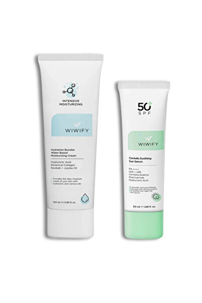WIWIFY Yoğun Nem & Yatıştırma Seti, Nemlendirici + Güneş Koruyucu |Centella A...