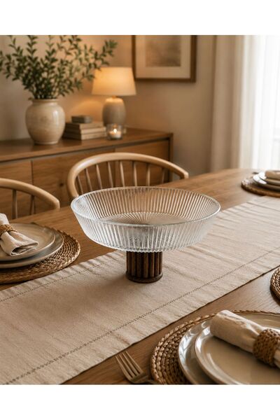 SAMMWOOD Glass Presentation Stand Glass Stand Multipurpose Stand Salad Cake C...