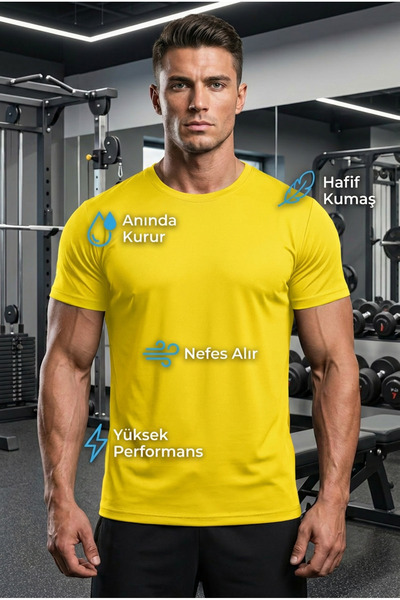 DKECCI Men's Dry Touch Fabric Quick-Drying Breathable Sports T-Shirt Fitness ...