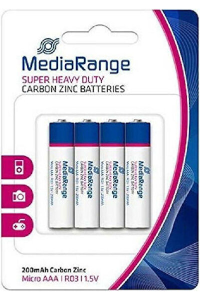 MediaRange Υπέρ-βαρέως τύπου μπαταρίες Ψευδαργύρου AAA 1.5V, συσκευασία 4 τεμ...
