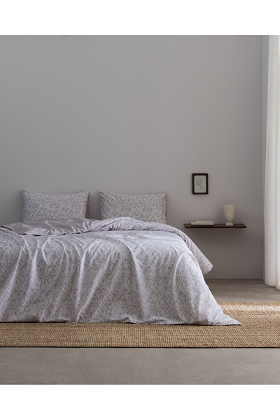 Madame Coco Raymonde Double Cotton Printed Sheet and Duvet Cover Set - Beige