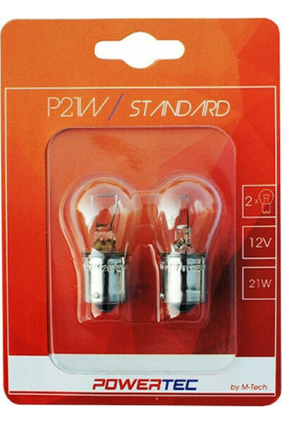 M-TECH Λάμπες Αυτοκινήτου & Μοτοσικλέτας Powertec Standard P21W-BA15S-1156 Αλ...