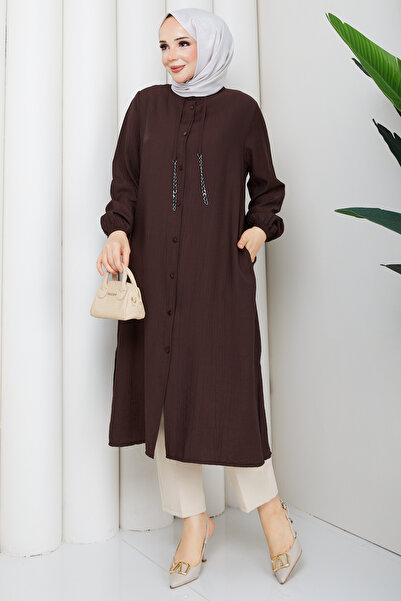 Pamuk Butik Women's Large Size Chain Detailed Side Pocket Cap