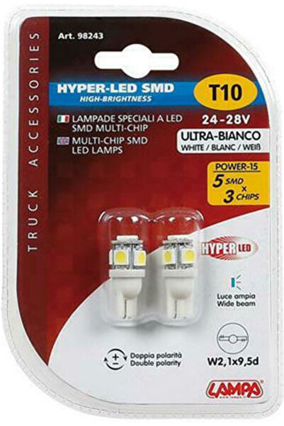 Lampa Λάμπες Αυτοκινήτου & Μοτοσικλέτας Hyper-Led Power 15 Λευκό T10 LED 6500...