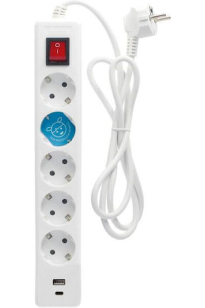GSC Πολύπριζο 5 θέσεων με USB-A, 1 USB-C, διακόπτη και καλώδιο 1.4μ. Κωδικός:...