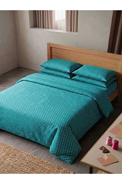 Ercahome tekstil Double Ranforce Cotton Fabric Bedding Set 200 X220 Green