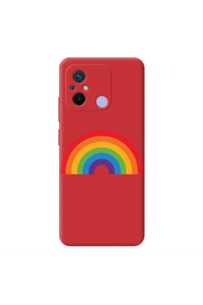 Other Xiaomi Redmi 12C Rainbow Mini Red Colored Silicone TPU Θήκη