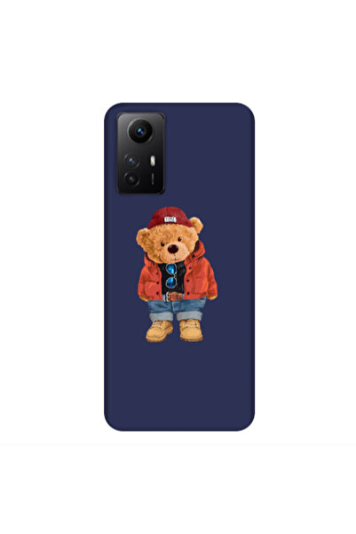 Other Xiaomi Redmi Note 12s Bear in a hat Dark blue Colored Silicone TPU Θήκη