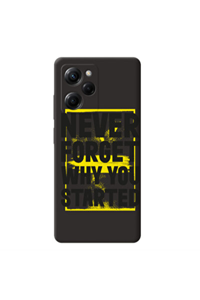 Other Xiaomi Poco X5 Pro Never Forget Black Colored Silicone TPU Θήκη