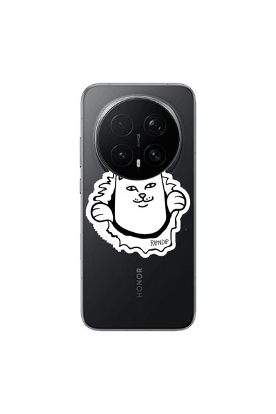 Other Honor Magic 8 Lite Pro White cat Transparent Silicone TPU Θήκη