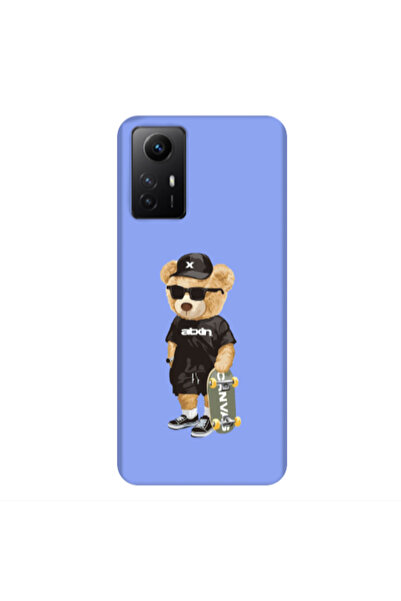 Other Xiaomi Redmi Note 12s Bear with glasses Light Purple Colored Silicone T...