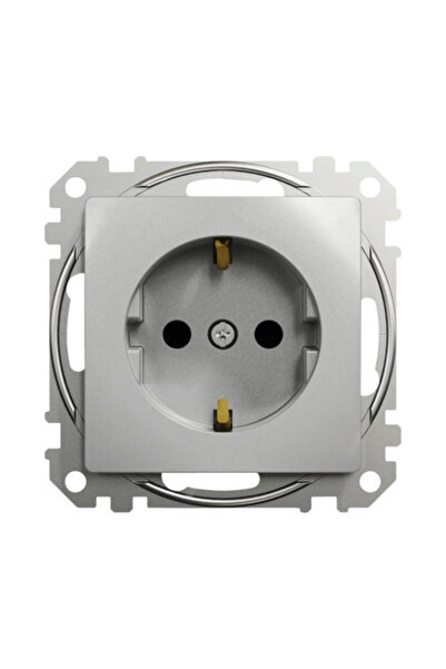 OEM 2P+E socket simple Schneider Sedna Design shutters, aluminum