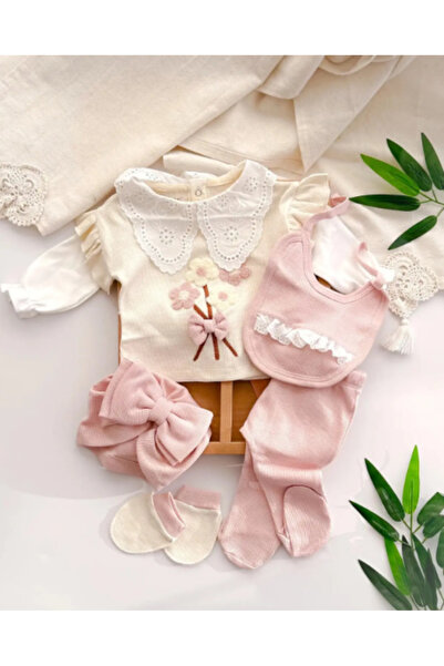 BabyWings مجموعة باباتيا المطرزة المكونة من 5 قطع للخروج من المستشفى