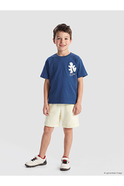 LC Waikiki Lcw Kids Navy Blue Printed Boys' Set