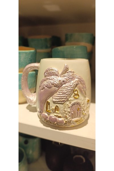 BBL Bonita Bon Luxe Handmade 3D Embossed Ceramic Mug |   Fantastic Fairy Tale Themed |   Hand Painted Special Design Coffee & Tea Cup |   Collectible Handmade Mug
