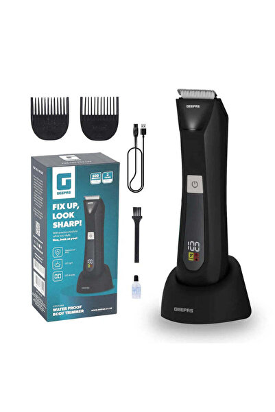 Geepas GTR 57519 UK Waterproof Body Trimmer with LED Display, IPX5 Protection...