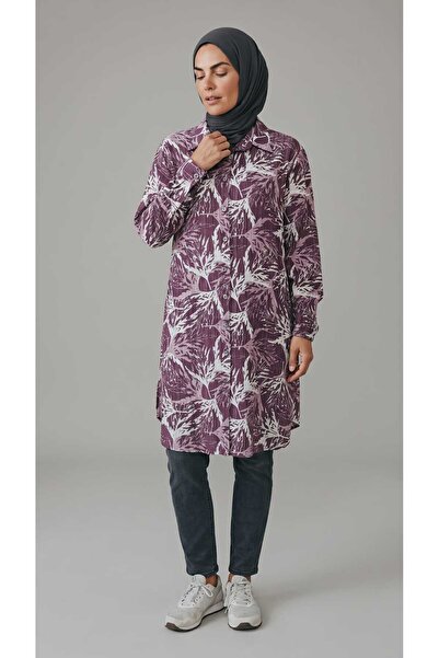 ECE GİYİM Women's Patterned Front Buttoned Empire Tunic Shirt