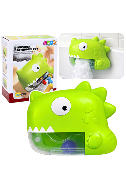 LeanToys Jucărie de baie Lean Toys, dinozaur verde generator de spumă cu vent...