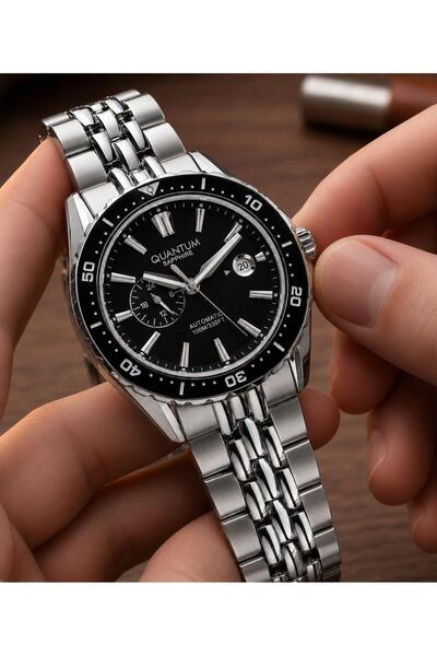 Quantum Automatic 10 Atm Water Resistant Full Steel Men's Wristwatch Vs.Blkt....