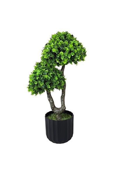 OEM Copac Decorativ Artificial Verde Ghiveci Negru 56 cm