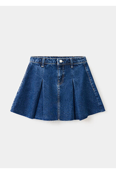 MANGO Kids Pileli denim etek