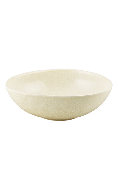 Paşabahçe Petra Ceramic Salad Bowl Large Cream, Stylish Tableware, Kitchen Ac...
