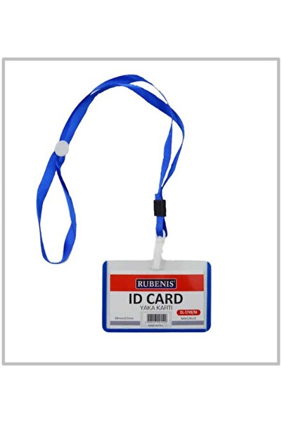 Rubenis Drawstring Id Badge Holder Blue - 5 Pieces