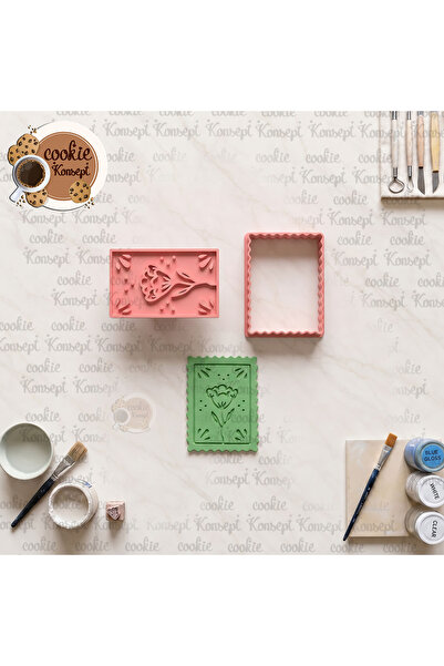 CookieKonsept Flower Ceramic Mold # 3 Stamp Frames 12cm |   Compatible with C...