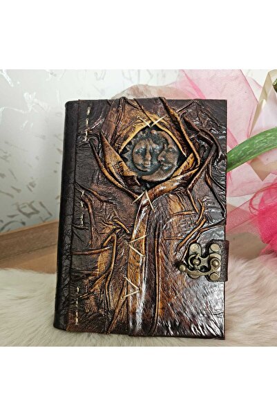 Legend Deri Sun Moon Figure Illustrated Handmade Genuine Leather Shamua Paper...