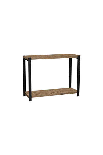 Adore Raft Masa Lerf stejar-metal, negru, 45x17x35 cm - Stejar