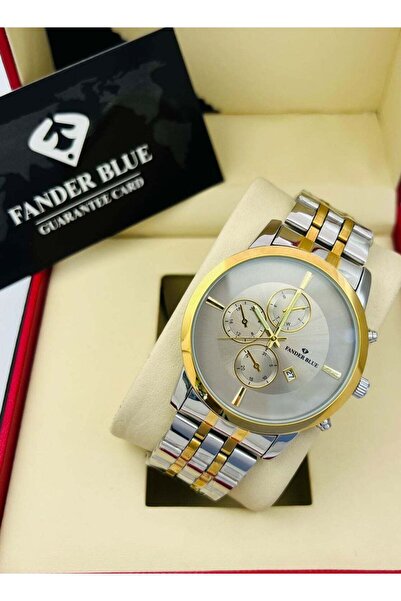 FANDER BLUE Men's Stainless Steel Analog Quartz Watch with Date Display, Wate...