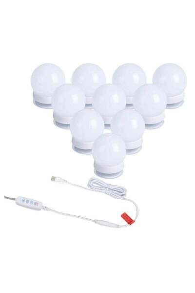 ELTRAZONE مجموعة إضاءة مرآة التجميل على طراز هوليوود مع 10 مصابيح LED قابلة ل...