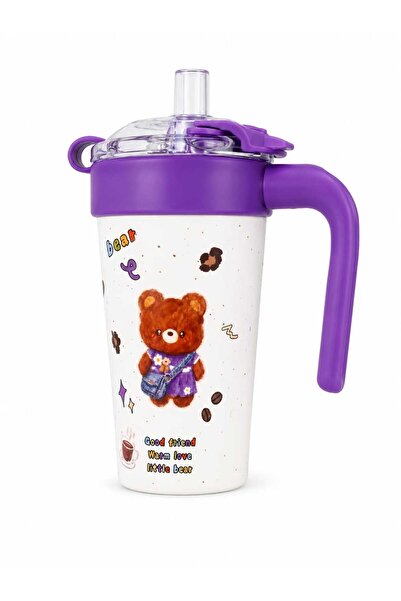 Tumbler "Good Friend Warm Love Little Bear" Kids Cup with Straw & Flip Lid — ...
