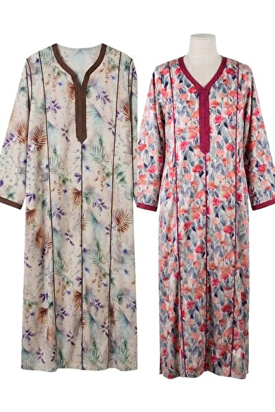 Zinora 2 PCS Ladies Jalabiya full Sleeve Emirati Mukhawar Dress,Soft rayon Ma...