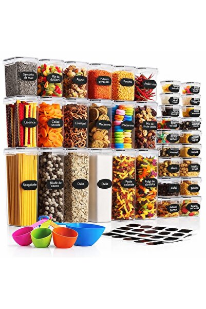 Velaris Set de 36 de organizatoare/recipiente pentru depozitarea alimentelor,...