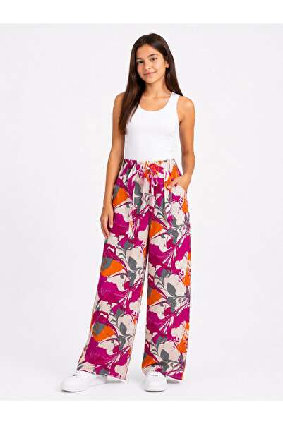 Trendline Trendy Girls' Patterned Summer Pants with Pocket Details