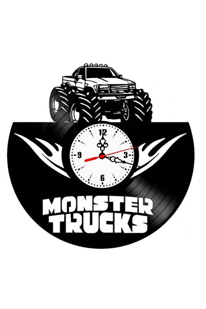 OEM Ceas de perete decorativ din disc de vinil, model Camion Monstru Gigant ș...