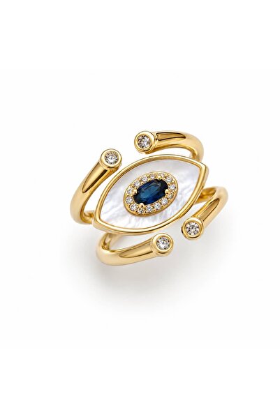 CHARMLUCKY Sedefli̇ Stone Eye Ring (Adjustable)