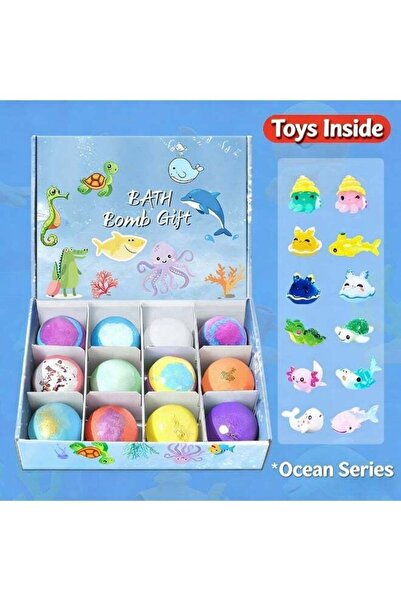 NextGen Ocean Toy Bath Salt Ball Sleeve Box Bath Bombs, 12-Pack with Surprise...