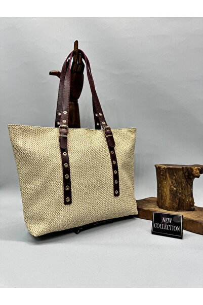 RMY MODA Straw-Look Textured Shoulder Bag with Faux Leather Strap, Daily Brie...