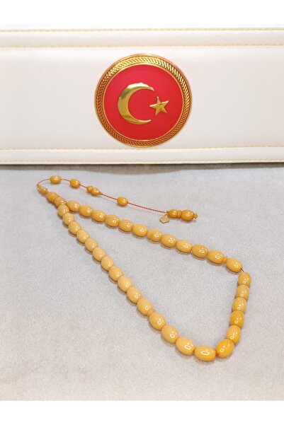 HALİL KOÇAK سبحة كهرمان مصنوعة يدويًا من SIKMA بقطع أبيض