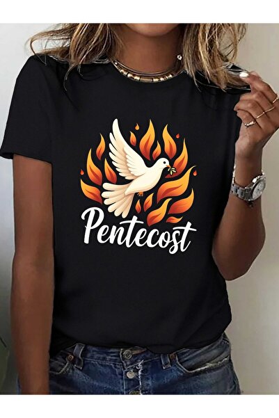 1001 Line Women's Loose-fit Round-neck Short-sleeve Solid Color T-shirt for C...