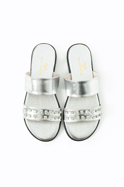 MaiaMarca Maia Liva Stone Slippers - Silver