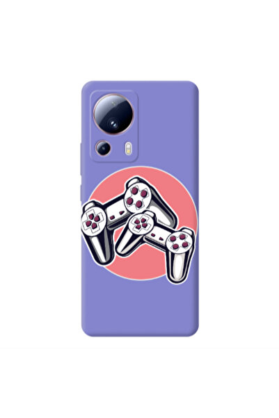 Other Xiaomi Mi 13 Lite Retro Joysticks Purple Colored Silicone TPU Θήκη