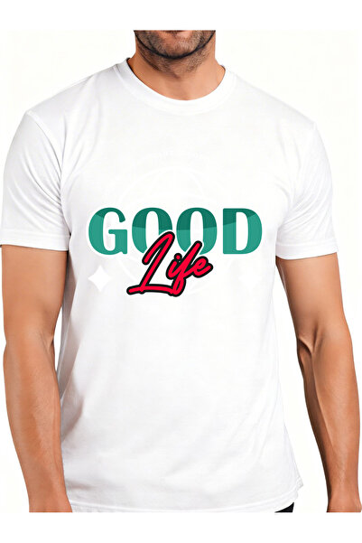 12 Teknoloji تي شيرت رجالي بأسلوب كاجوال مع طباعة جرافيك 'Good Life' مناسب لل...