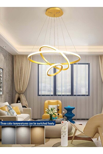 Auraluxi LED lighting chandelier ceiling lighting gold, 3 color temperatures ...