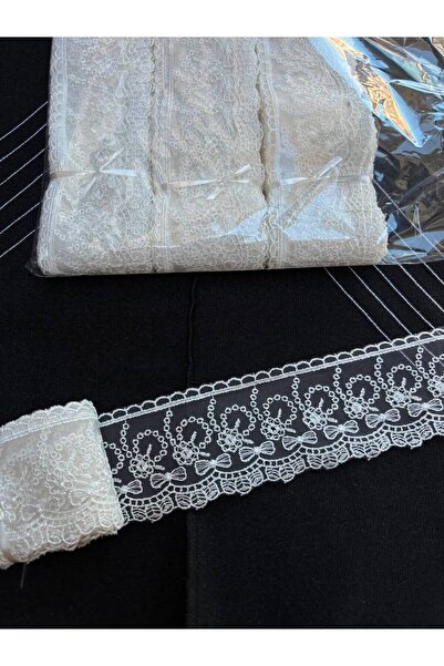 Butik 9 Metre Çeyizlik Nakışlı Dantel fiyonk Dikim ve Süsleme Kenar Danteli B...
