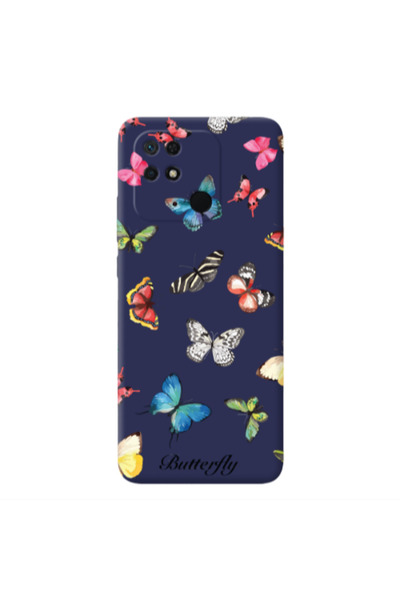 Other Xiaomi Redmi 10C Mixed Butterflys Dark blue Colored Silicone TPU Θήκη