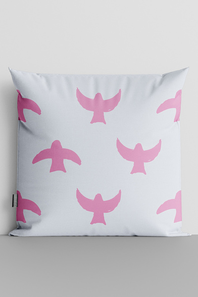 TicaretJet Bird Themed Double-Sided Digital Printed Throw Pillow Cover - 1716